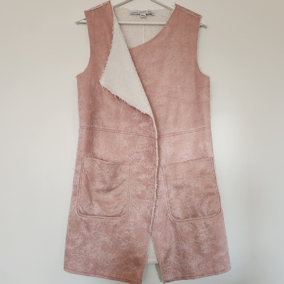 HYFVE  sherpa coat vest pink and white size S - Picture 6 of 8